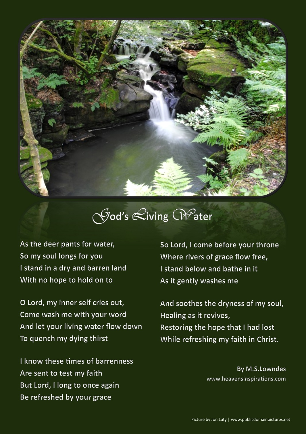 God's Living Water Poem