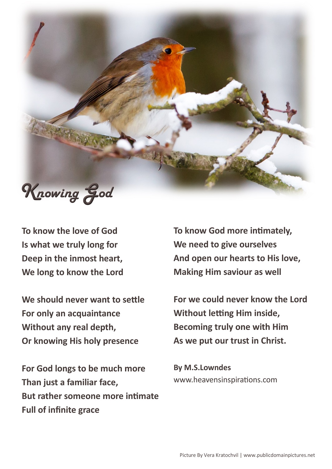 Knowing God Poem